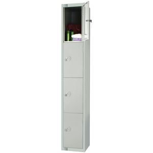 Elite Four Door Coin Return Locker with Sloping Top Grey - W962-CNS  - 1