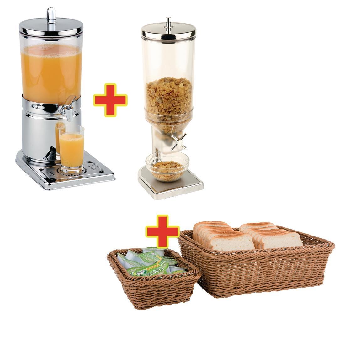 APS Breakfast Service Set with Cereal Dispenser, Juice Dispenser and Baskets - S957  - 1