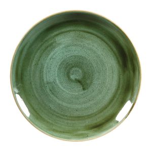 Churchill Stonecast Round Coupe Plates Samphire Green 288mm (Pack of 12) - DF994  - 1