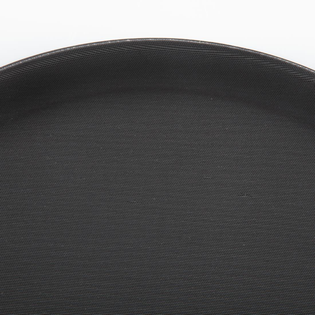 Olympia Kristallon Polypropylene Round Non-Slip Tray Black 356mm - C557  - 5