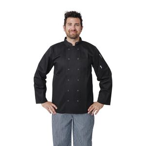 Whites Vegas Unisex Chefs Jacket Long Sleeve Black XXL - A438-XXL  - 5