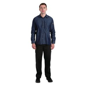 Chef Works Urban Detroit Long Sleeve Denim Shirt Blue 2XL - B776-XXL  - 1