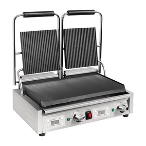 Buffalo Double Ribbed Top Contact Grill - FC385  - 1