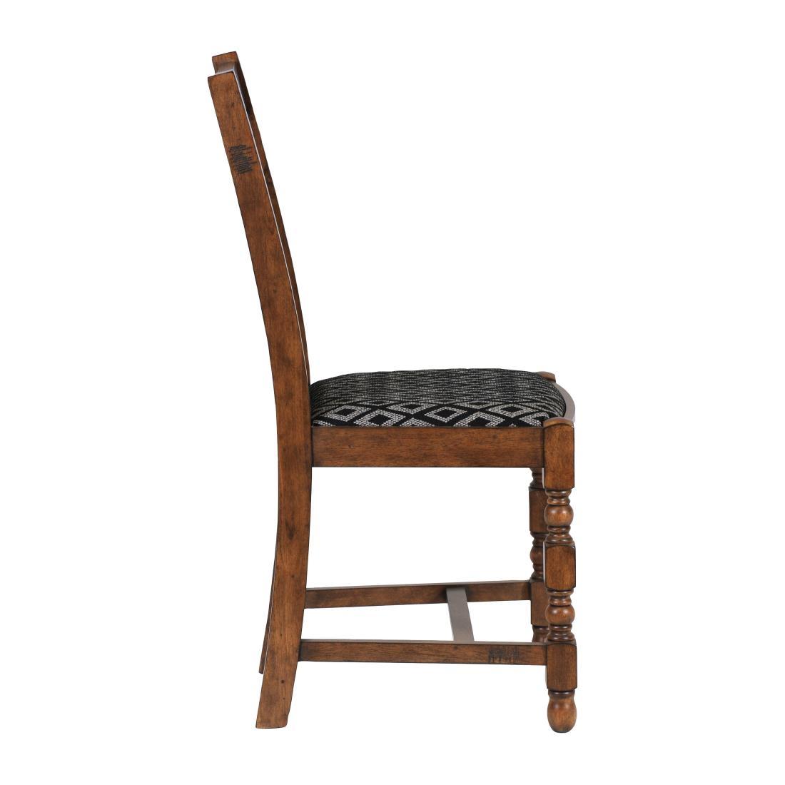 Mayfair Dining Chair with Black Diamond Padded Seat (Pack of 2) - FT409  - 2