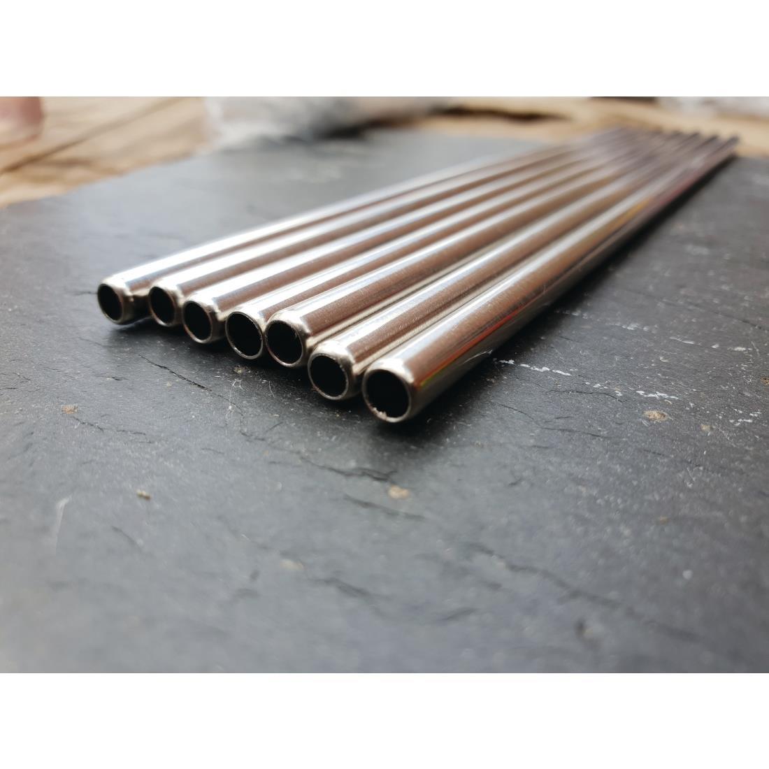 Stainless Steel Metal Straws 8.5" (Pack of 25) - CW490  - 4
