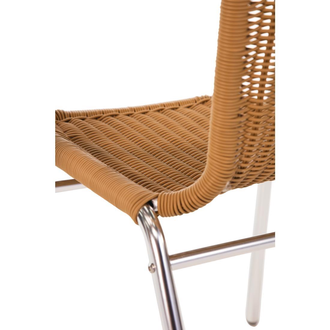 Bolero Aluminium and Natural Wicker Chair (Pack of 4) - U422  - 4