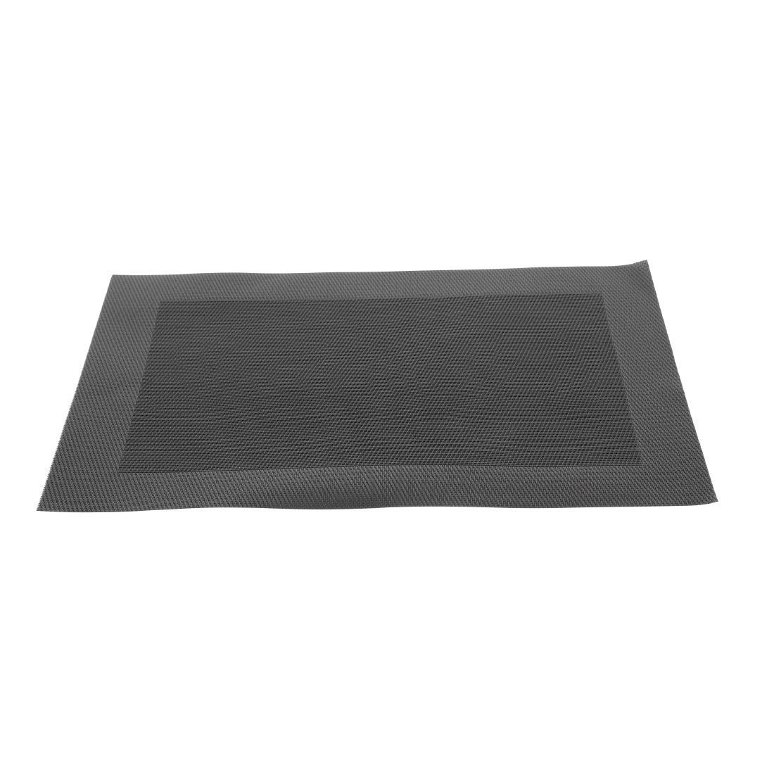 Woven PVC Black Table Mat (Pack of 4) - GG042  - 2