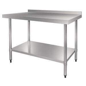 Vogue Stainless Steel Table with Upstand 600mm - GJ505  - 1