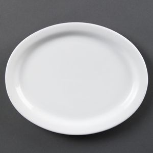Olympia Whiteware Oval Platters 250mm (Pack of 6) - CB477  - 1
