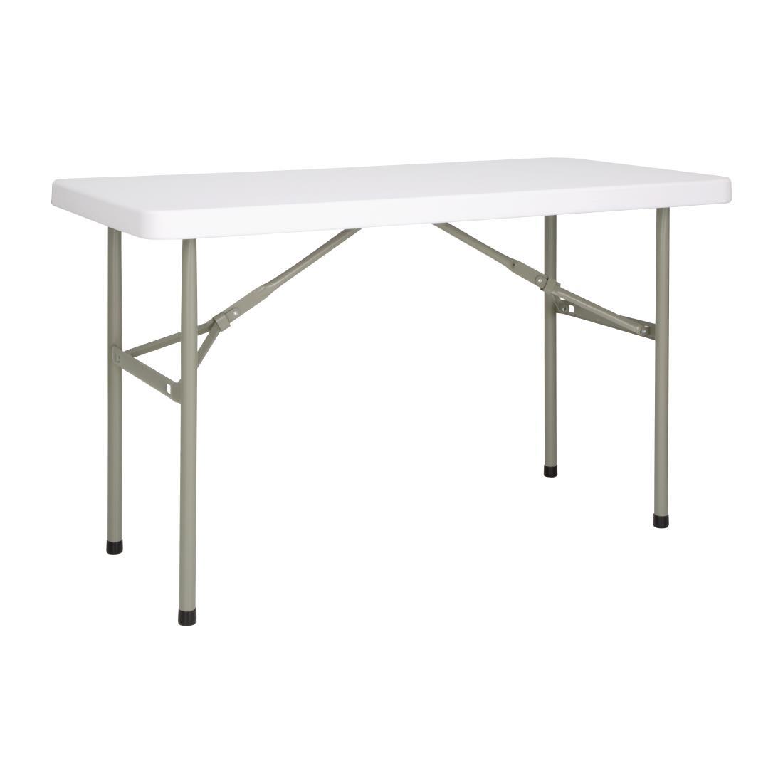 Bolero PE Rectangular Folding Table White 4ft (Single) - U543  - 1