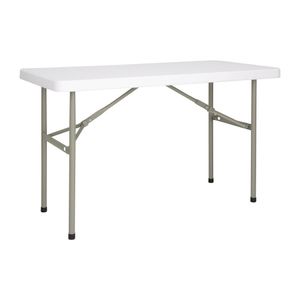 Bolero PE Rectangular Folding Table White 4ft (Single) - U543  - 1