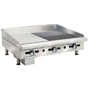 Imperial Thermostatic Ribbed and Smooth Natural Gas Griddle ITG-18-GG18 - CF081-N  - 1