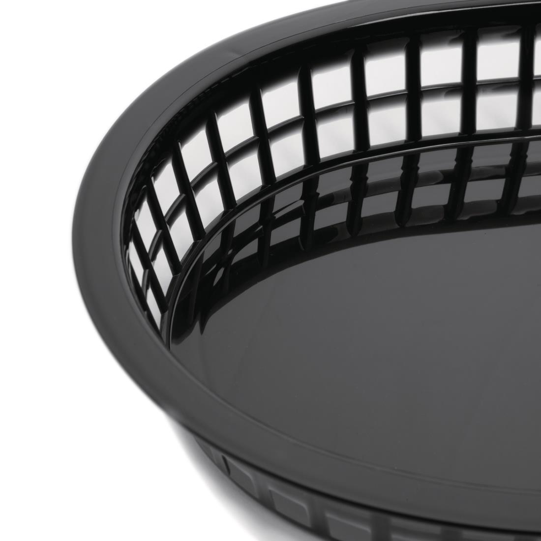 Oval Polypropylene Food Basket Black (Pack of 6) - GH969  - 2