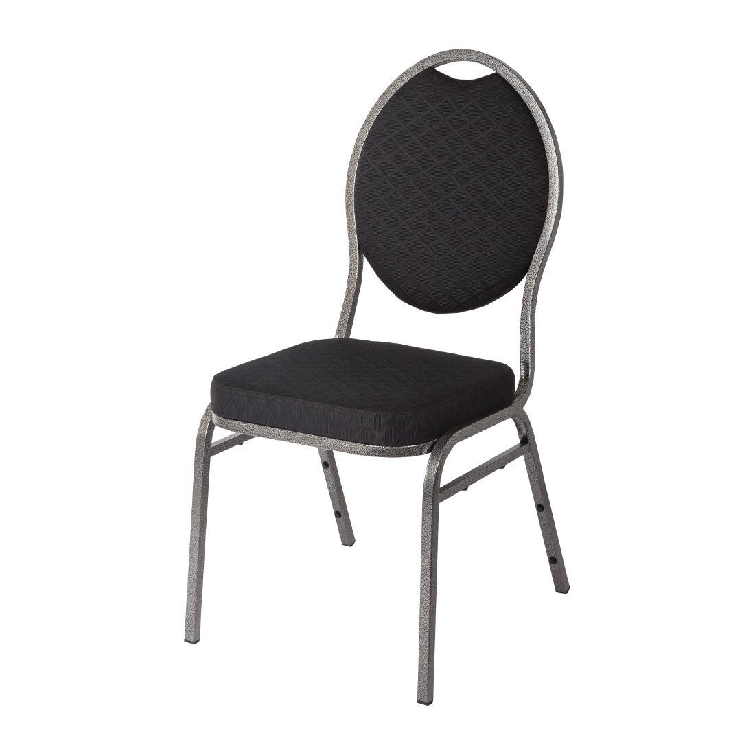 Bolero Oval Back Banquet Chairs Grey & Black (Pack of 4) - CE142  - 2