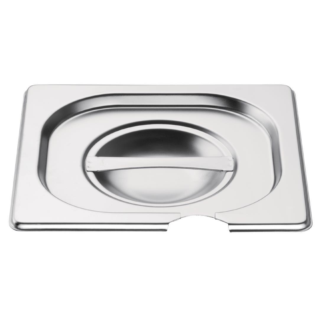 Vogue Stainless Steel 1/6 Gastronorm Notched Lid - CB175  - 2