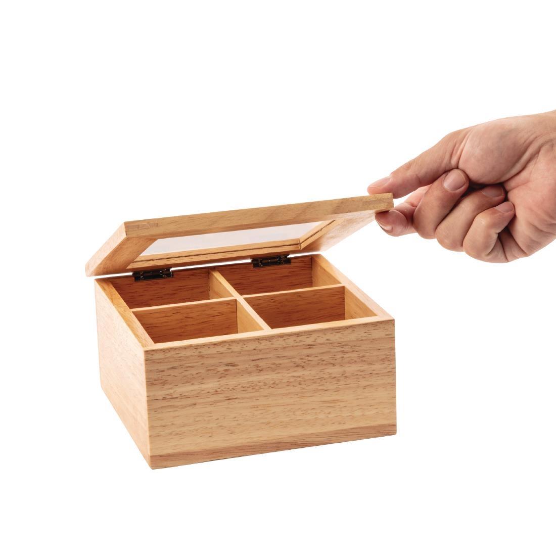 Olympia Mini Hevea Wood Tea Box - GL089  - 4