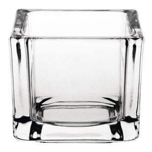 Olympia Glass Tealight Holder Square Clear (Pack of 6) - GM224  - 1