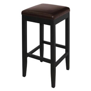 Bolero Faux Leather High Bar Stools Dark Brown (Pack of 2) - GG649  - 1