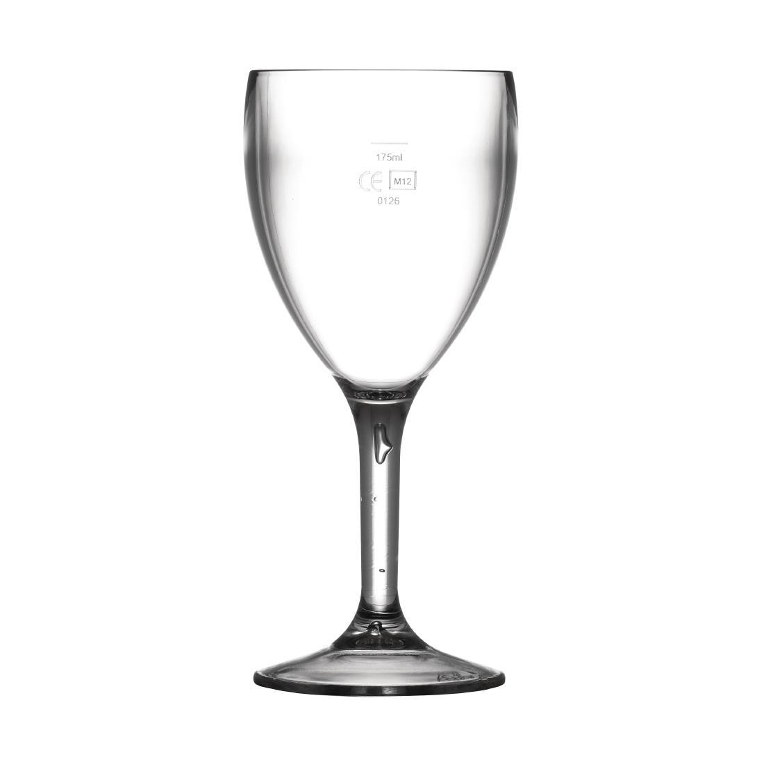 BBP Polycarbonate Wine Glasses 255ml CE Marked at 175ml (Pack of 12) - CG943  - 1