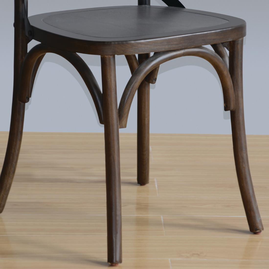 GG658 - Bolero Wooden Dining Chair with Metal Cross Backrest (Walnut Finish) (Pa - GG658  - 7