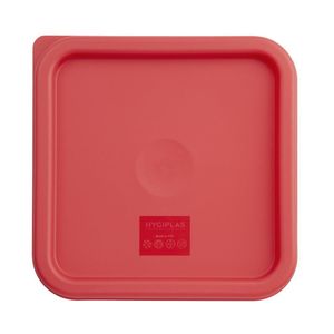 Hygiplas Square Food Storage Container Lid Red Medium - CF041  - 1