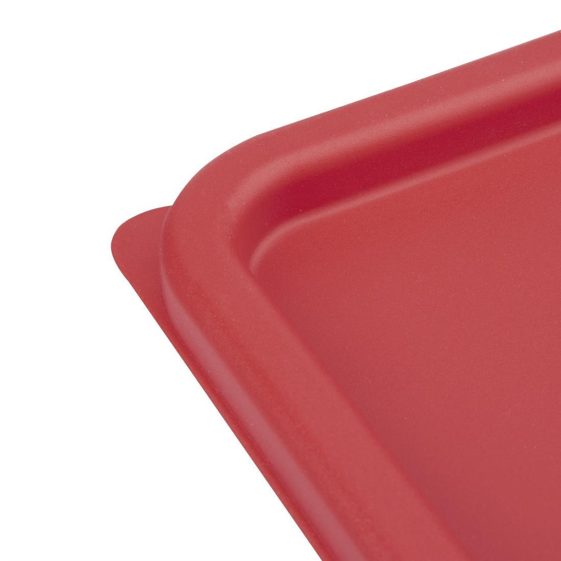 Hygiplas Square Food Storage Container Lid Red Large - CF042  - 4
