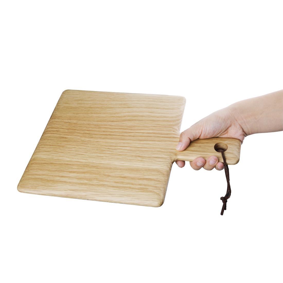 Olympia Oak Wood Handled Wooden Board Small 230mm - GM260  - 3