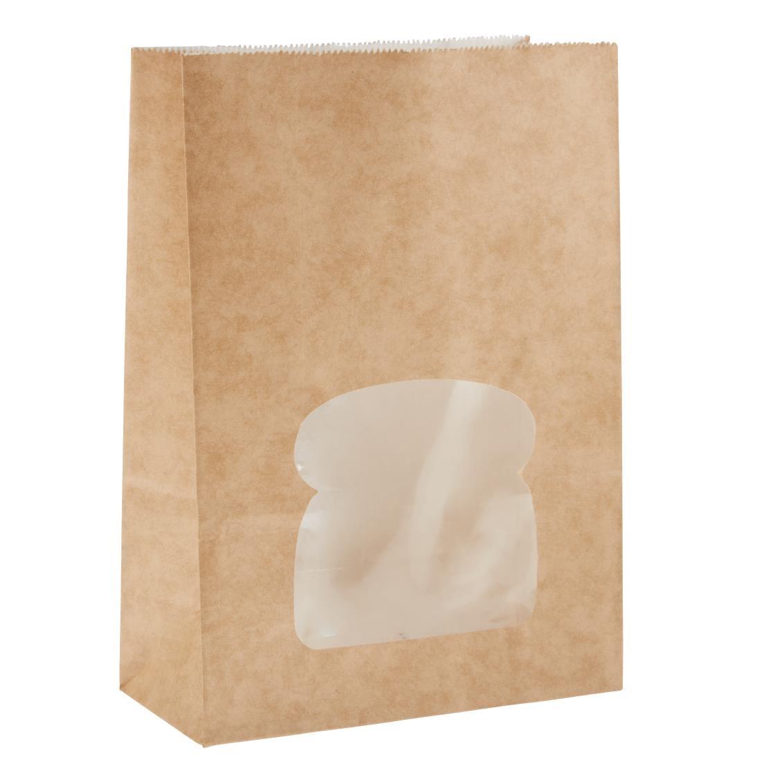 Colpac Recyclable Paper Sandwich Bags With Window Kraft (Pack of 250) - FA382  - 1