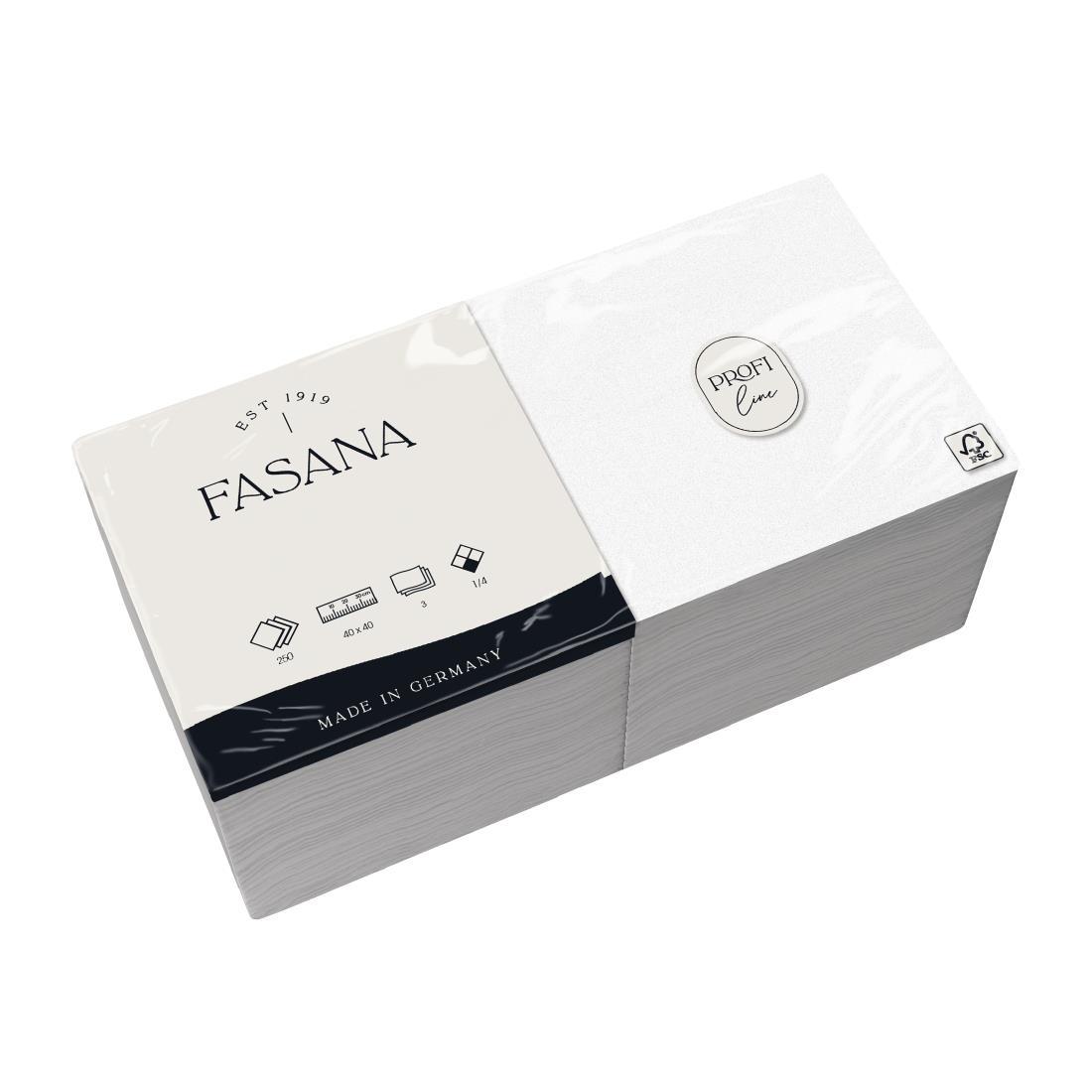 Fasana Dinner Napkin White 40x40cm 3ply 1/4 Fold (Pack of 1000) - CC587  - 2