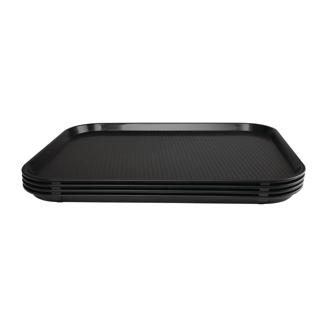 Olympia Kristallon Polypropylene Fast Food Tray Black Large 450mm - P507  - 3