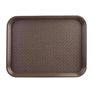Olympia Kristallon Large Polypropylene Fast Food Tray Brown 450mm - P509  - 1