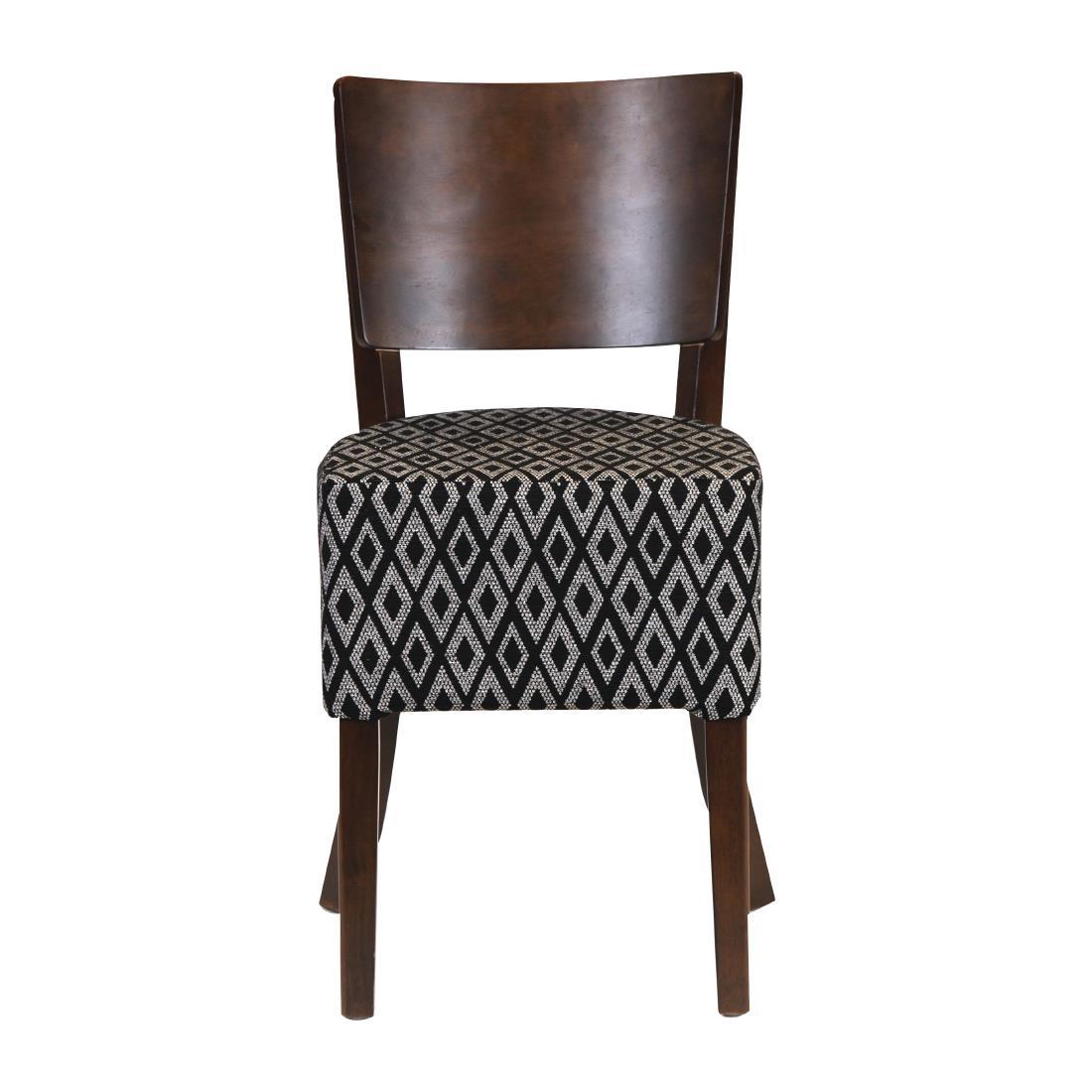 Asti Padded Dark Walnut Dining Chair with Blue Diamond Deep Padded Seat and Back (Pack of 2) - FT422  - 2