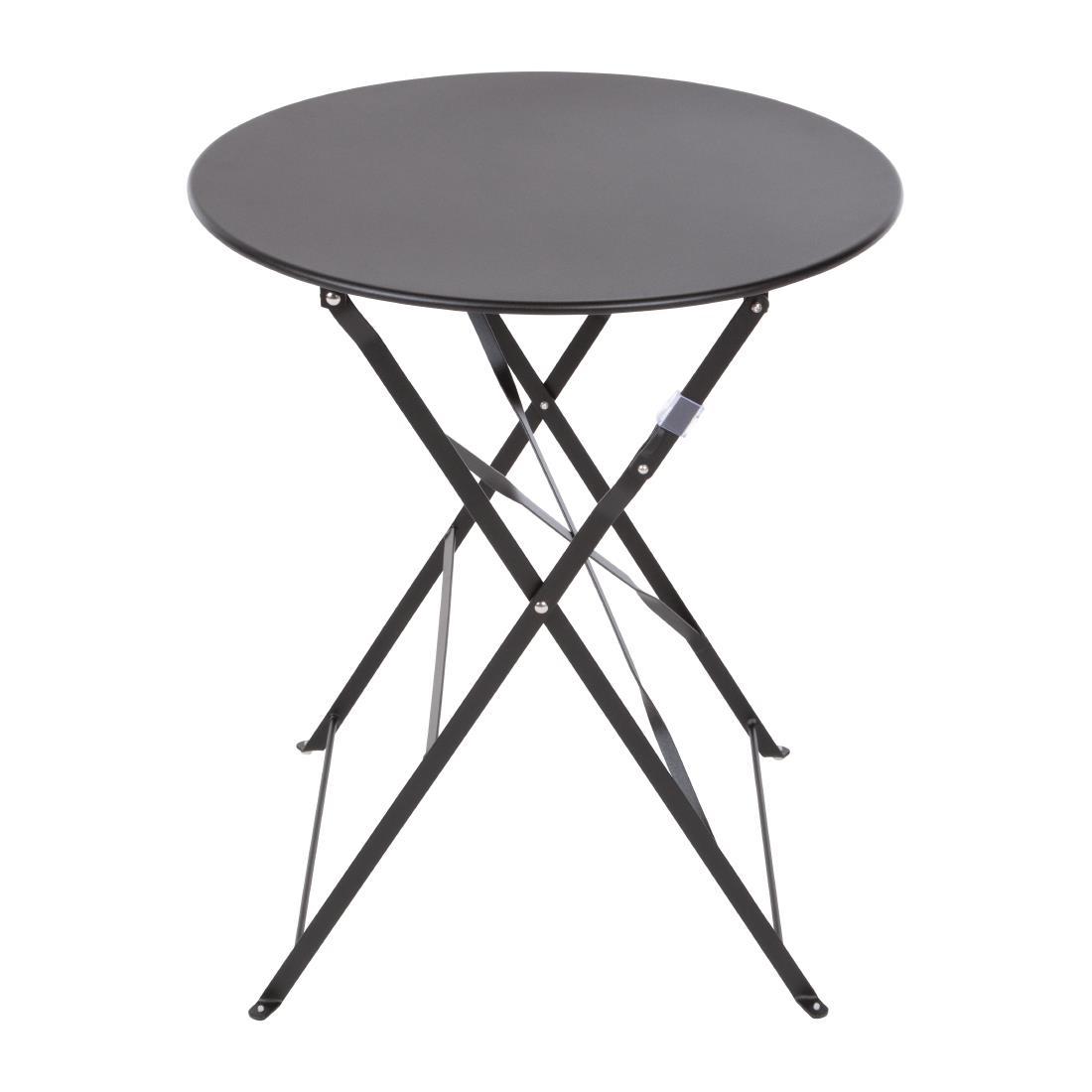 Bolero Black Pavement Style Steel Table 595mm - GH558  - 10