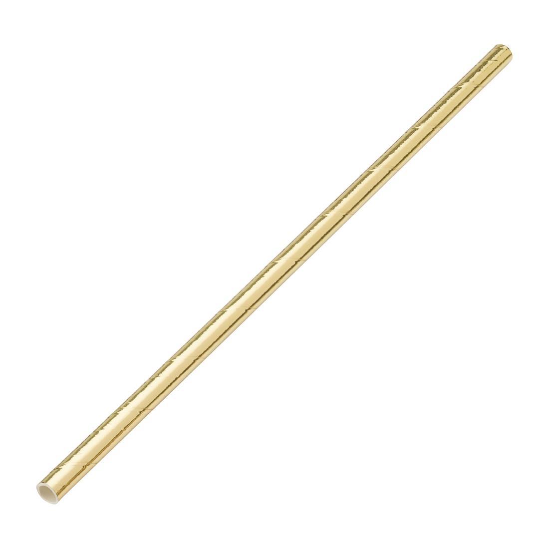 Utopia Biodegradable Paper Straws Gold (Pack of 250) - DW192  - 1