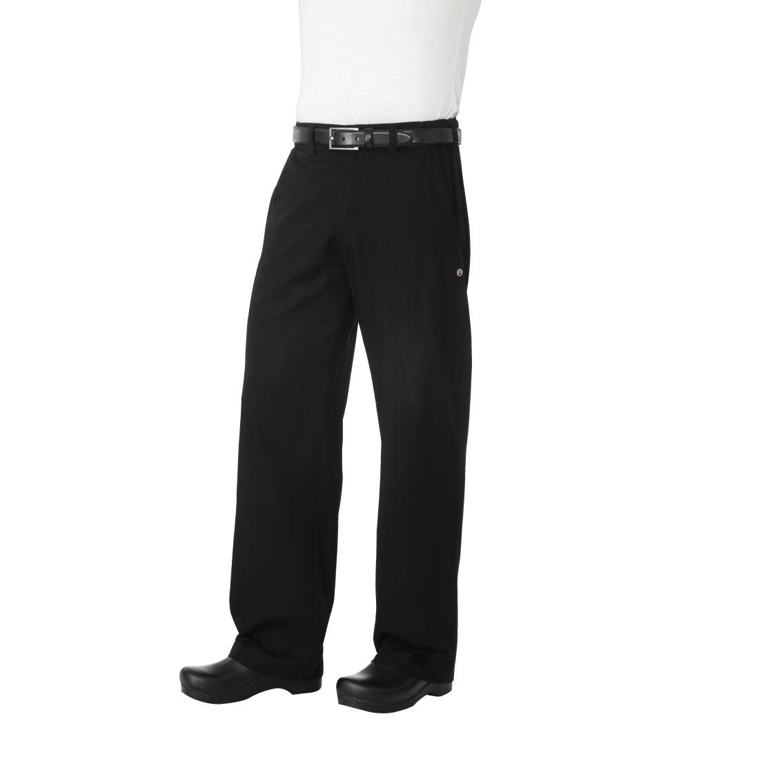Chef Works Unisex Professional Series Chefs Trousers Black Herringbone S - A674-S  - 1