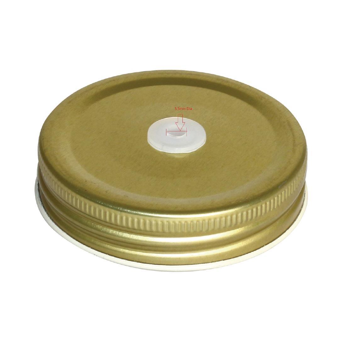 Olympia Mason Jar Lid with Straw Hole (Pack of 12) - CE679  - 1