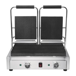 Buffalo Bistro Double Ribbed Contact Grill - DY994  - 1