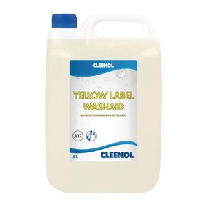 Cleenol Yellow Label Wash Aid Dishwasher Detergent 5Ltr (2 Pack) - FT362  - 1