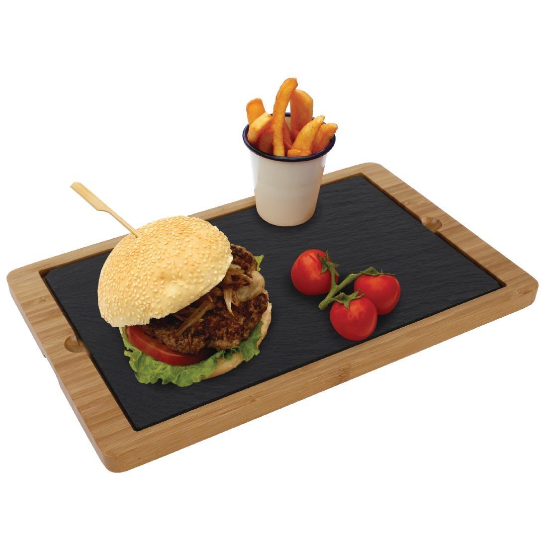 Olympia Smooth Edged Slate Platters 280 x 180mm (Pack of 2) - CM063  - 7