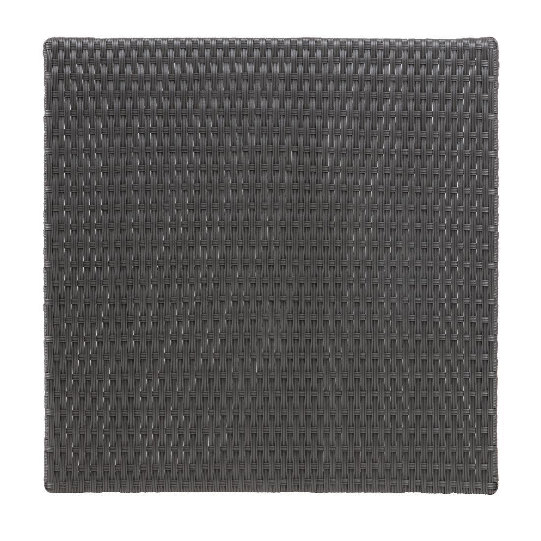 Bolero Square PE Wicker Folding Table Black 600mm - GL302  - 8