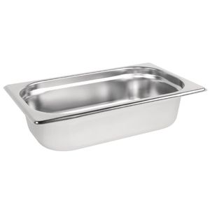Vogue Stainless Steel 1/4 Gastronorm Pan 65mm - K818  - 1