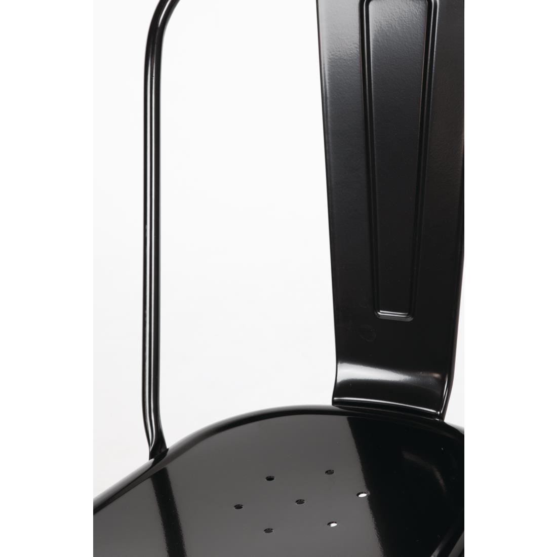 Bolero Bistro Steel Side Chairs Black (Pack of 4) - GL331  - 5