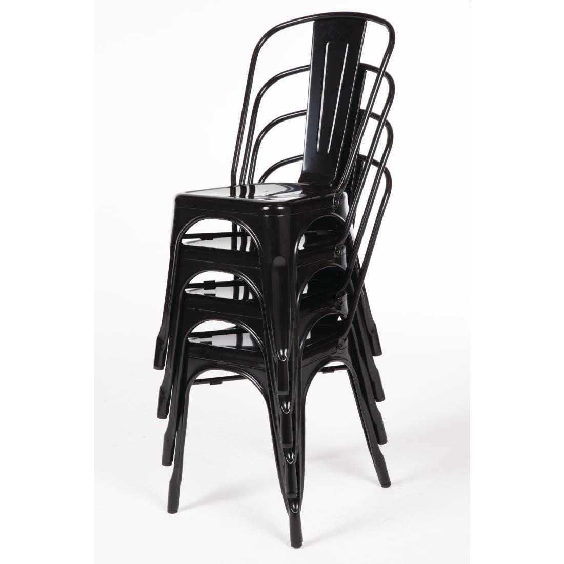 Bolero Bistro Steel Side Chairs Black (Pack of 4) - GL331  - 8