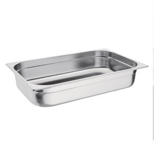 Vogue Stainless Steel 1/1 Gastronorm Pan 100mm - K923  - 1