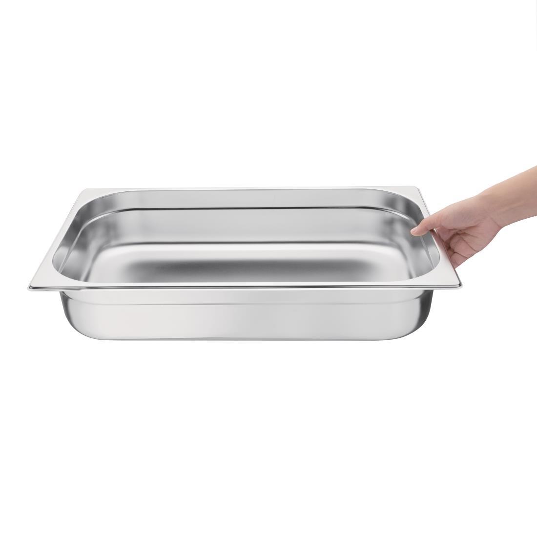 Vogue Stainless Steel 1/1 Gastronorm Pan 100mm - K923  - 6