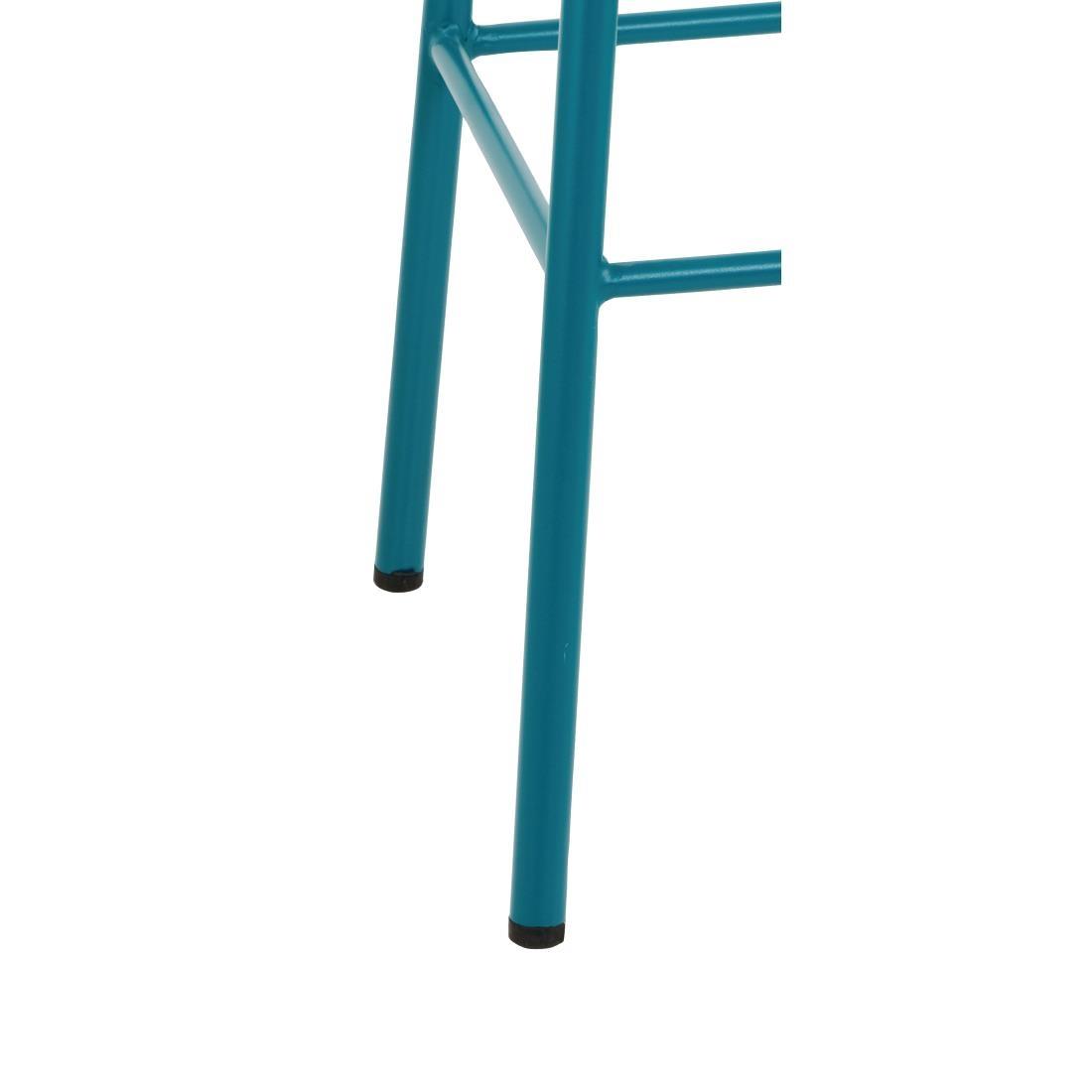 Bolero Cantina High Stools with Wooden Seat Pad Teal (Pack of 4) - FB938  - 3