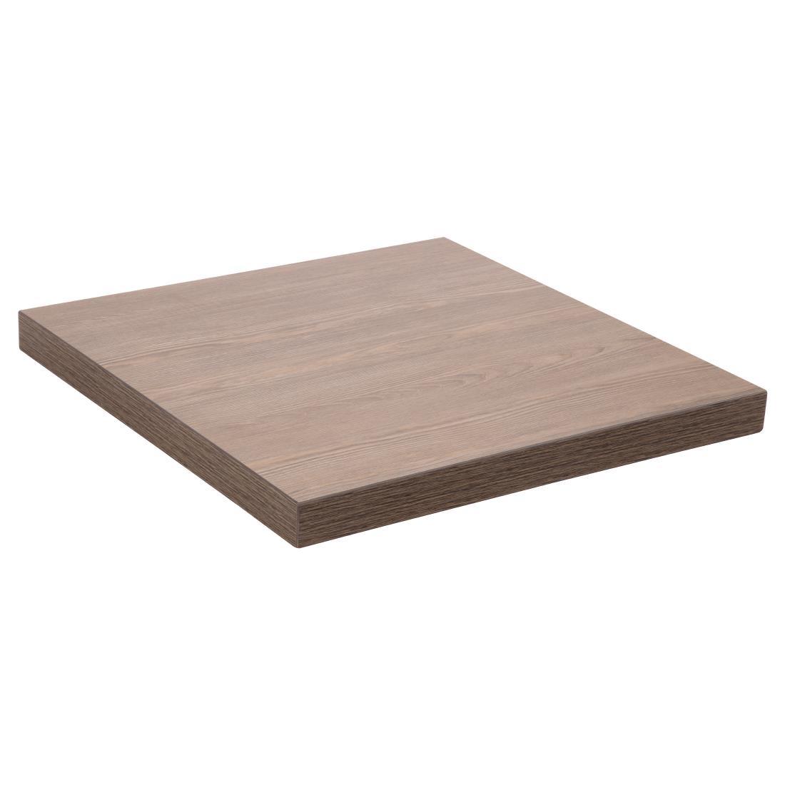 Bolero Pre-drilled Square Table Top Vintage Wood 600mm - GR323  - 2