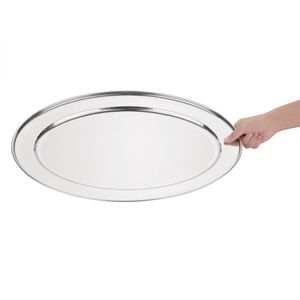 Olympia Stainless Steel Oval Serving Tray 550mm - K368  - 7