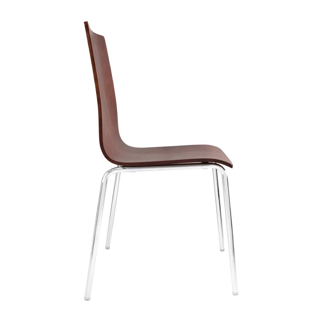 Bolero Square Back Side Chair Dark Chocolate Finish (Pack of 4) - GR343  - 2