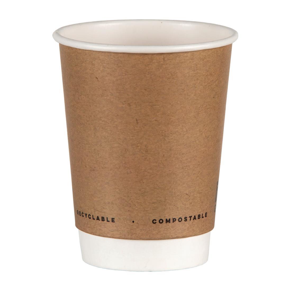 Fiesta Green Plastic-Free Compostable Hot Cups Double Wall 340ml / 12oz x 500 - FB953  - 4